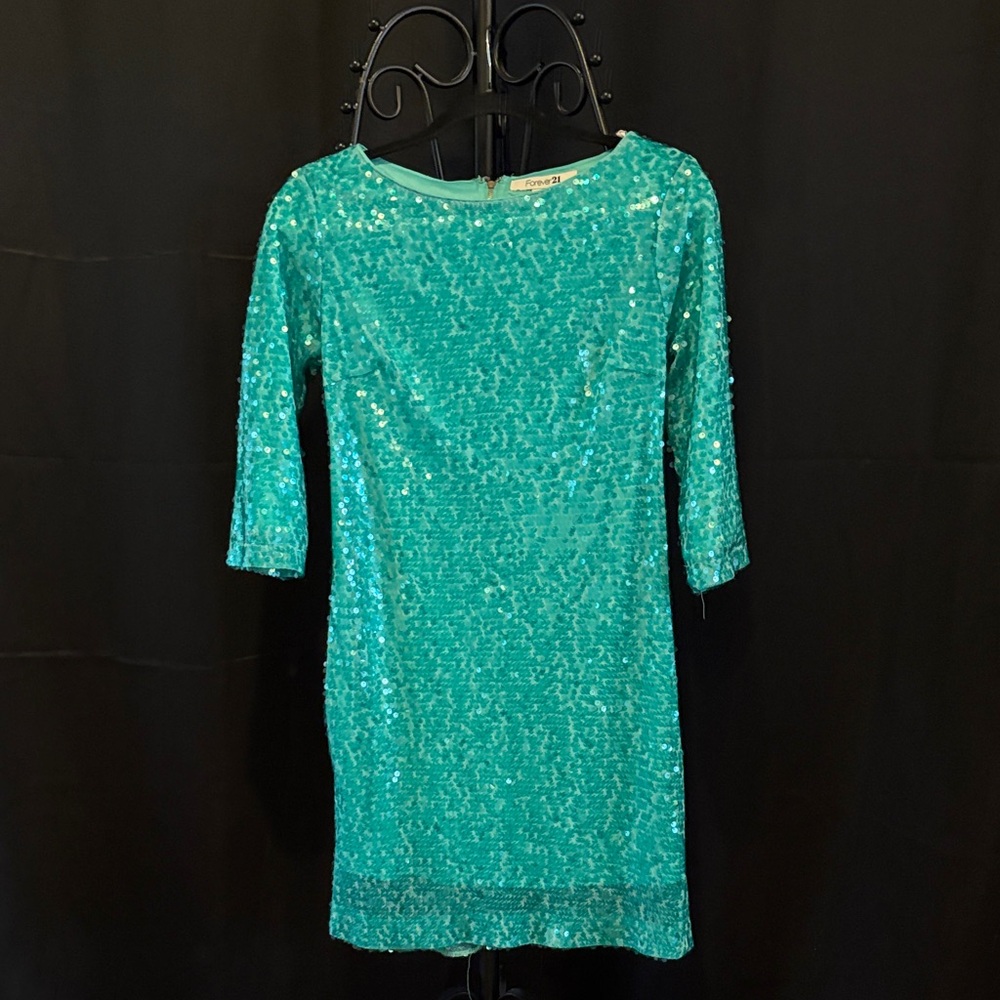 Forever 21 Teal Sequin Dress